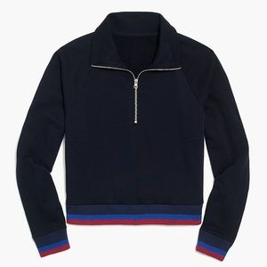 J Crew Half-zip jacket in sport stripe